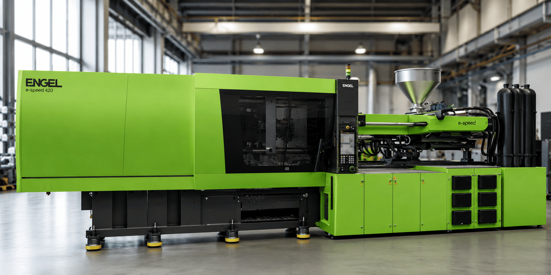 Moderne ENGEL spuitgietmachine in een industriële productiehal